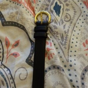 Black leather coach belt size large